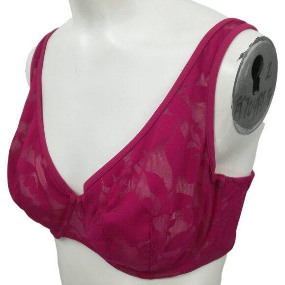 Thirdlove Unlined Foliage Perfect Coverage Lace Bra Size 36C 1/2 Pink Sheer - Picture 3 of 8